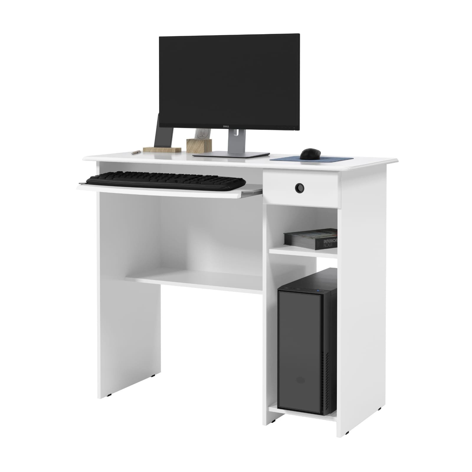Mesa para Computador Viena com Gaveta Para Sala Quarto Escritório  - Branco - 1