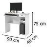 Mesa para Computador Viena com Gaveta Para Sala Quarto Escritório  - Branco - 2
