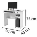 Ver imagem 2 de Mesa para Computador Viena com Gaveta Para Sala Quarto Escritório - Branco