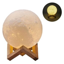 Luminária 3d Touch Lua Cheia Abajur Led Decoração Usb Rgb - 3