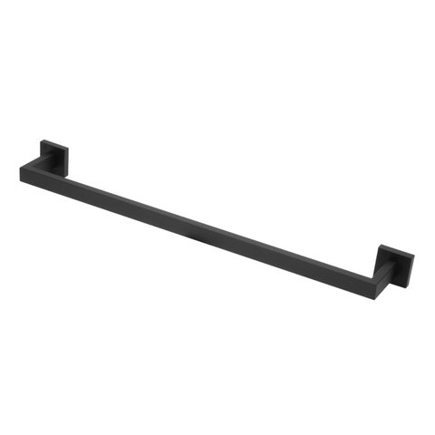 Porta Toalha Banho Barra Quadrado Preto/black 100% Metal