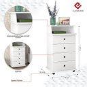 Ver imagem 4 de Mesa de Cabeceira 4 Gavetas e Nicho Luxo Ii - Branco