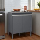 Ver imagem 2 de Balcão Armário de Cozinha Multiuso para Cooktop com Tampo 4 ou 5 Bocas Andréia Cinza Fosco- Mabe