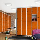 Ver imagem 6 de Armário Roupeiro Aço 16 Portas Academia Guarda Volume Trinco Laranja