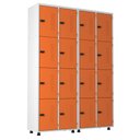 Ver imagem 1 de Armário Roupeiro Aço 16 Portas Academia Guarda Volume Trinco Laranja