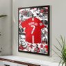 Quadro Desenho Camisa 7 M. United Arte Cr7 Moldura e Vidro - 1