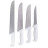 Kit 3 Facas Açougueiro Para Carne 8 10 e 12 Polegadas E Faca Desossar Em Aço Inox Cabo Branco - 1