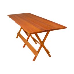 Conjunto de Mesa Dobrável Para Churrasco 2m 2 Bancos 2 Cadeiras Madeira Maciça Eucalipto - 2