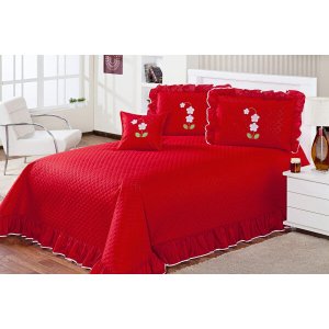 Cobre Leito Eva Queen 5 Pecas - Vermelho