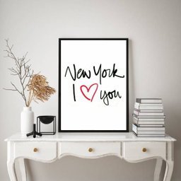 Quadro New York - I Love You 33x24cm:moldura Preta - 1