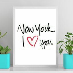 Quadro New York - I Love You 33x24cm:moldura Preta - 2