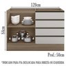 Balcao Para Pia 4 Gavetas 120CM 12552 Oak Off White PLN - 4