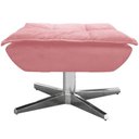 Ver imagem 2 de Puff Decorativo Base Giratória Cromada Charger Suede Rosê
