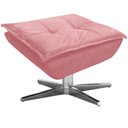 Ver imagem 1 de Puff Decorativo Base Giratória Cromada Charger Suede Rosê
