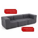 Ver imagem 5 de Sofá Modular 3 Lugares com 2 Cantos Kappesberg Boucle Titanio