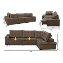Ver imagem 2 de Sofá de Canto Retrátil e Reclinável com Molas 3,40x2,00 Berlim Suede Cappuccino Mirra Decor