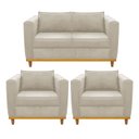Ver imagem 1 de Kit Sofá 2 Lugares e 2 Poltronas Europa Suede Bege - Am Decor