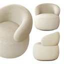 Ver imagem 2 de Kit 2 Poltronas Design Orgânico Moderno e Sofisticado Eloah Base Giratória Bouclé Italiano Bege