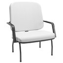 Ver imagem 1 de Cadeira de Escritório Recepção com Braço Fixa Preta Magno P03 Vinil Branco - Lyam Decor