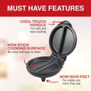 Ver imagem 2 de Elite Gourmet Eom205 Máquina Elétrica de Omelete 2 Individuais Preto