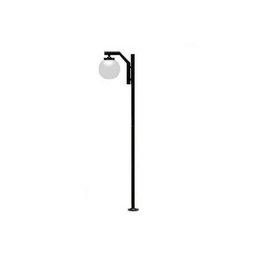 poste jardim colonial globo vidro preto 2,16m - 1