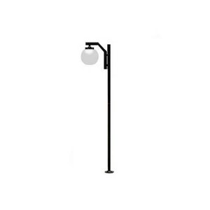poste jardim colonial globo vidro preto 2,16m