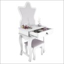 Ver imagem 3 de Penteadeira Infantil com Espelho Gaveta Organizadora Maquiagem com  Banqueta Quarto Menina JB 7200  