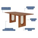 Ver imagem 2 de Mesa de Jantar Retangular Valentina 210x100 Cinamomo com Tampo em Mdf - Cimol Móveis