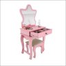 Penteadeira Camarim Gaveta Organizadora Maquiagem Banqueta Espelho Quarto Menina Jb 7200 - Rosa -rpm - 4