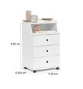 Ver imagem 4 de Mesa de Cabeceira 3 Gavetas Luxo Branco