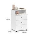 Ver imagem 4 de Mesa de Cabeceira 3 Gavetas Luxo Branco