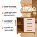 Ver imagem 3 de Gaveteiro Cômoda Grécia 4 Gavetas com Porta e Nichos para Roupas e Acessórios - Nature/off-white