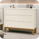 Ver imagem 2 de Cômoda Infantil 6 Gavetas Classic Pés Madeira:areia