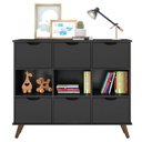 Ver imagem 1 de Nicho Organizador Retrô 6 Gavetas Preto - Qmovi