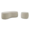 Ver imagem 1 de Conjunto 02 Puffs Decorativos Living Aisha Orgânico Bouclê Bege - Desk Design