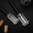 Ver imagem 4 de Saca Rolhas a Vácuo Manual para Vinho Abridor de Garrafa Aço Inox Corpo Transparente Utimix