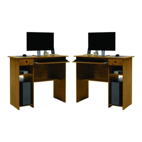 Mesa para Computador Conjunto Zion Afrodite 1 Gaveta MDF-MDP 65cm Freijó