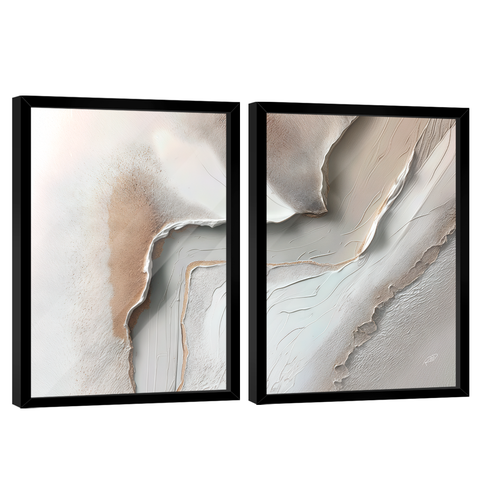 Quadro Decorativo Abstrato Texturizado Duo