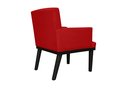 Ver imagem 2 de Poltrona Decorativa Vitória Suede Vermelho Pés Madeira Ms Decor