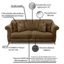 Ver imagem 6 de Kit 2 Poltronas e Sofá Living 2 Lugares 1,80m Vênus Suede Caramelo Pés Castanho - Pallazio