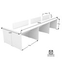 Ver imagem 2 de Conjunto Estação de Trabalho 6 Lugares com 6 Cadeiras de Escritório Ergonômicas - Branco