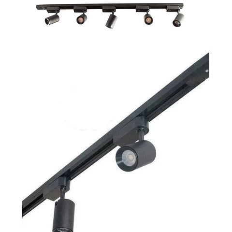 Kit Trilho Eletrificado 1m + 4 Spot Led 7w Branco 3000k