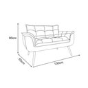 Ver imagem 6 de Kit 1 Namoradeira + 2 Poltrona + 2 Puff Opala Luxo com Pés Estilo Retrô - Rosa