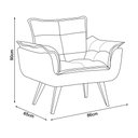 Ver imagem 4 de Kit 1 Namoradeira + 2 Poltrona + 2 Puff Opala Luxo com Pés Estilo Retrô - Rosa