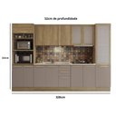 Ver imagem 2 de Armário de Cozinha Modulada Completa Reta 7 Peças 3,20m 197 Botanic Kappesberg - Nogueira/Fendi