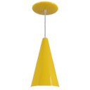 Ver imagem 1 de Pendente Cone Luminária Lustre Alumínio Amarelo - Rei Da Iluminação