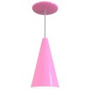 Ver imagem 1 de Pendente Cone Luminária Lustre Alumínio Rosa - Rei Da Iluminação