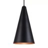 Pendente Cone Luminária Lustre Alumínio Preto Textura com Cobre - Rei Da Iluminação - 3