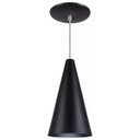 Ver imagem 1 de Pendente Cone Luminária Lustre Alumínio Preto Textura - Rei Da Iluminação