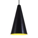 Ver imagem 3 de Pendente Cone Luminária Lustre Alumínio Preto Fosco com Amarelo - Rei Da Iluminação